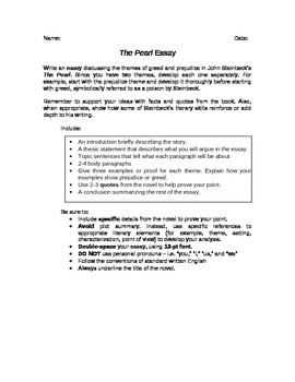 the pearl essay outline