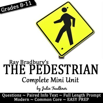 Preview of The Pedestrian Mini Unit by Ray Bradbury, Lesson Plan