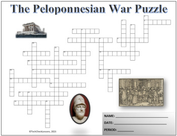The Peloponnesian War Crossword Puzzle by TechCheck Lessons TPT