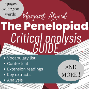Preview of The Penelopiad Margaret Atwood Critical Novel Study- Analysis Study Guide GENDER