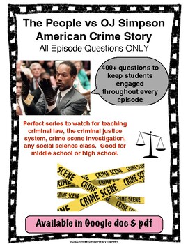 Preview of The People vs OJ Simpson American Crime Story All Episodes with Questions