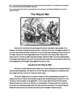 Preview of The Pequot Wars Primary and Secondary Source Comparison