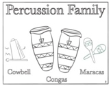 The Percussion Family Coloring Sheet | Music | Cowbell, Co