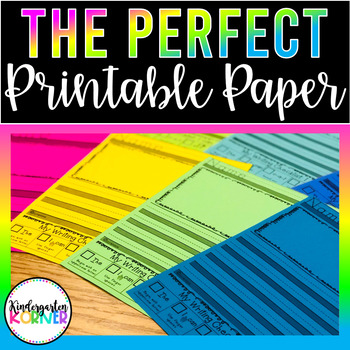 Preview of Kindergarten 1st Grade Writing Paper | Perfect Printable Paper Writing Checklist
