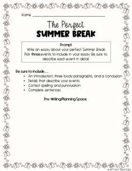 write an essay about summer break