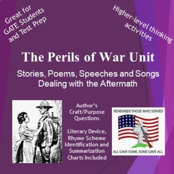 Preview of The Peril Of War Unit: Stories, Poems, Speeches, and Songs About the Aftermath