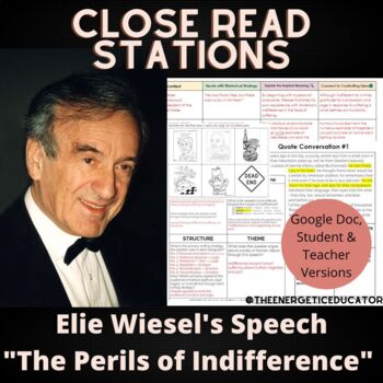 Preview of The Perils of Indifference Close Read Coloring Stations