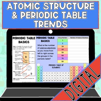 Preview of Atomic Structure and Periodic Table Trends Activity with Key