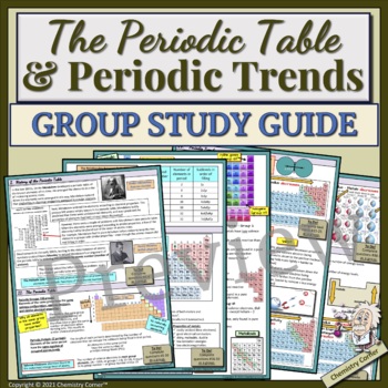 Preview of The Periodic Table & Periodic Trends Group Unit Study Guide