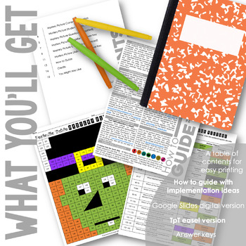 The Periodic Table Review Mystery Picture Worksheet Perfect for Halloween