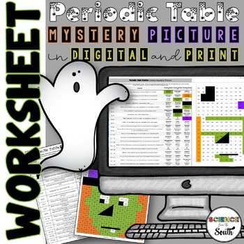 The Periodic Table Review Mystery Picture Worksheet Perfect for Halloween