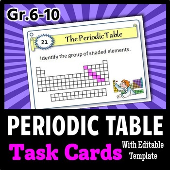 Preview of Periodic Table - Task Cards {With Editable Template}
