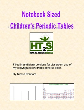 Preview of The Periodic Table of Elements Printable Tables Learning Tools