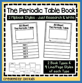 Preview of The Periodic Table of Elements Report, Science Flip Book Research, Chemistry