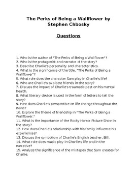 Growth and Development in Stephen Chbosky's [The Perks of Being a