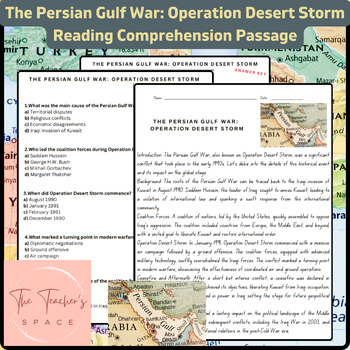 Preview of The Persian Gulf War: Operation Desert Storm Reading Comprehension Passage