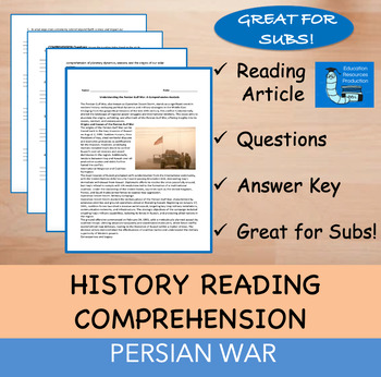 Preview of The Persian Gulf War - Reading Comprehension Passage & Questions