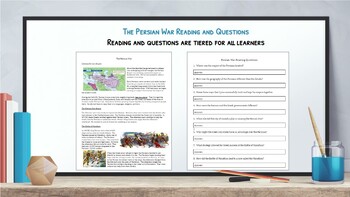 Preview of The Persian War Reading and Questions- Tiered for all student types