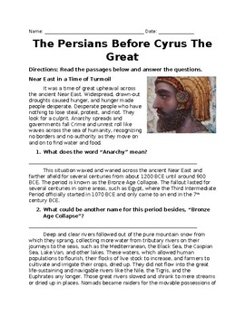 Preview of The Persians Before Cyrus The Great