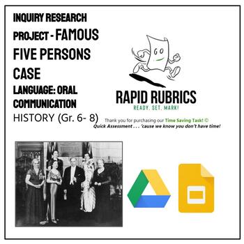Preview of The Persons Case and the Famous Five  - Ontario - History - Rapid Rubrics