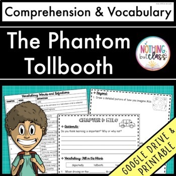 Preview of The Phantom Tollbooth | Comprehension Questions and Vocabulary by chapter