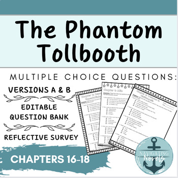 Preview of The Phantom Tollbooth Multiple Choice Questions - Chapters 16-18 (Versions A&B)