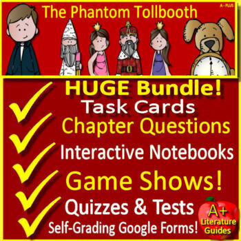Preview of The Phantom Tollbooth Novel Study Unit - Comprehension Questions Activities Test