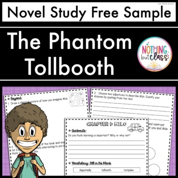 Preview of The Phantom Tollbooth Novel Study FREE Sample | Worksheets and Activities