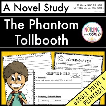 Preview of The Phantom Tollbooth Novel Study Unit - Comprehension | Activities | Tests
