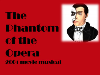 Preview of The Phantom of the Opera 2004 movie musical follow along worksheet and puzzle