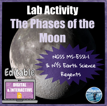 Preview of The Phases of the Moon | Digital Lab Activity | Editable | NGSS