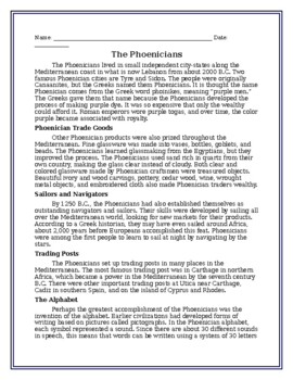 Preview of The Phoenicians