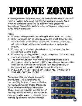 Preview of The Phone Zone | Classroom Management Strategy To Reduce Phone Usage In Class