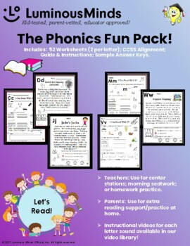 Preview of Phonics Worksheets and Reading Passages Set