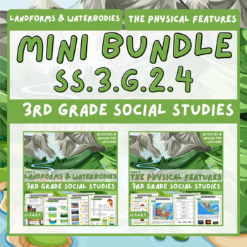 Preview of US Physical Features Landforms and Waterbodies - Geography Activity Mini Bundle
