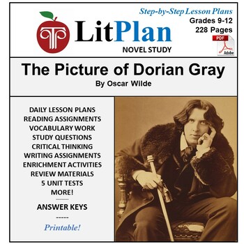 Preview of The Picture of Dorian Gray LitPlan Novel Study Unit, Activities, Questions, Test