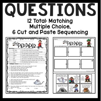 The Pied Piper Reading Comprehension and Sequencing Worksheet | TpT