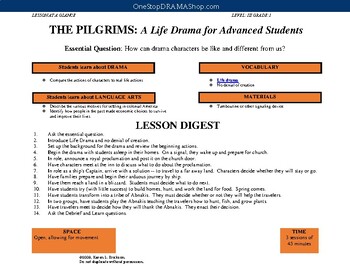 Preview of The Pilgrims: A Life Drama for Advanced Students