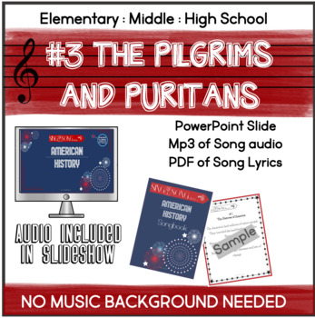 Preview of The Pilgrims and Puritans Song- Teach the important facts in one simple song!