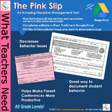 The Pink Slip (Editable!) - Amazing Discipline Management 