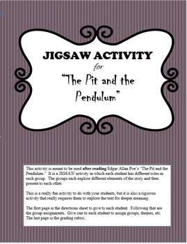 The Pit And The Pendulum Jigsaw Group Activity By English With Mrs V