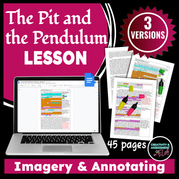 Preview of The Pit and the Pendulum Annotating Imagery Lesson | 3 Differentiated Versions