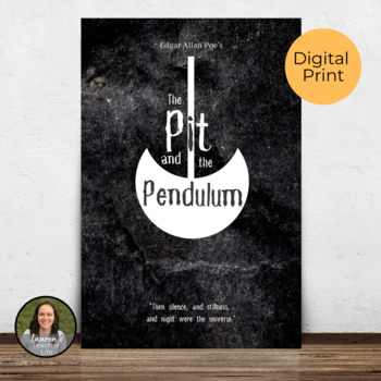Preview of The Pit and the Pendulum Poster Edgar Allan Poe Classroom Library Decoration
