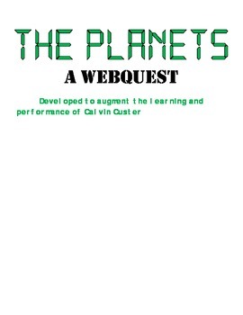 Preview of WEBQUEST: The Planets