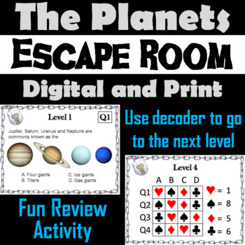 Preview of Planets Activity: Astronomy Escape Room (Space Science: Solar System Game)