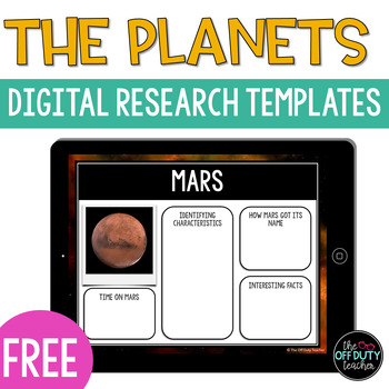 Preview of The Planets Digital Research Templates - Google Slides (Distance Learning)