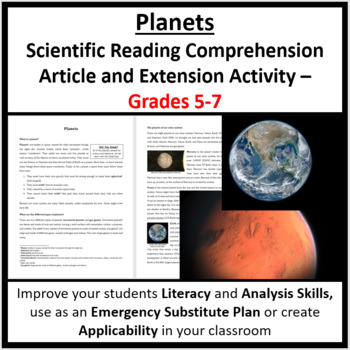 The Planets Of Our Solar System Science Reading Article Grades 5 7