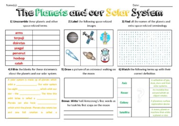 Preview of The Planets of our Solar System - Large Puzzle Sheet