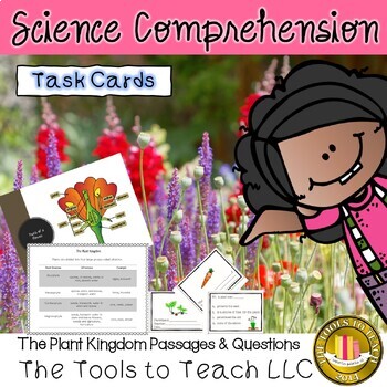 Preview of Plant Kingdom Passages and Comprehension Question Task Cards Science No Prep