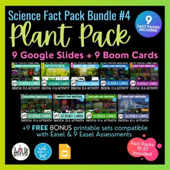 Preview of Science Fact Pack: Plants BUNDLE: BOOM & GOOGLE Task Cards